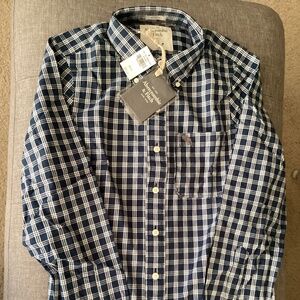 NWT Abercrombie & Fitch men’s muscle long sleeve plaid button down shirt
